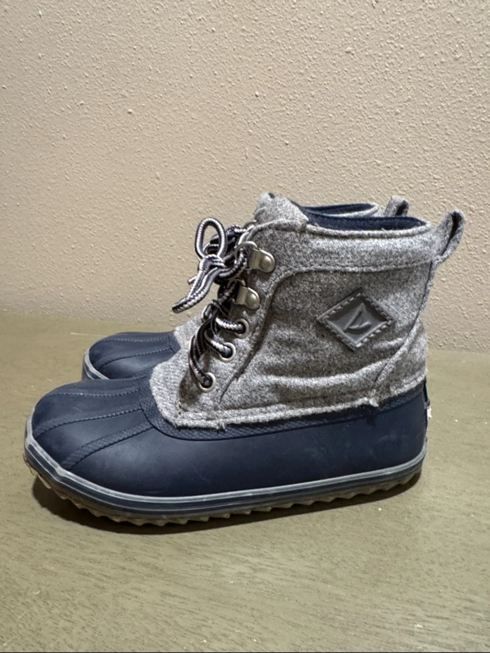 Sperry Navy and Gray Kids Duck Boots size 11